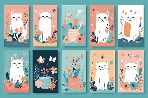 Capricious Cat Delight Leuke voorjaarskaarten met kleurrijke Doodles