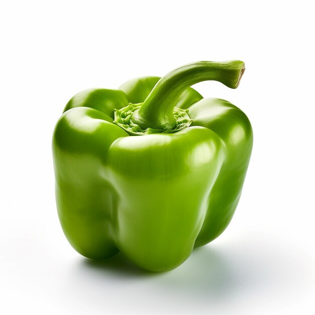 Capsicum fresh green vegetables health illustration white background image AI generated art