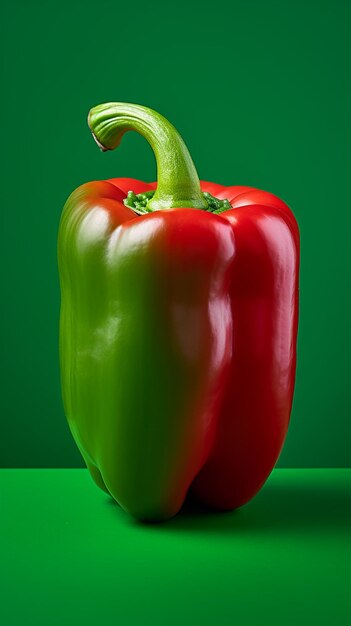 Photo capsicum on a green background studio photo