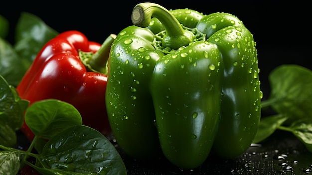 Photo capsicum on green