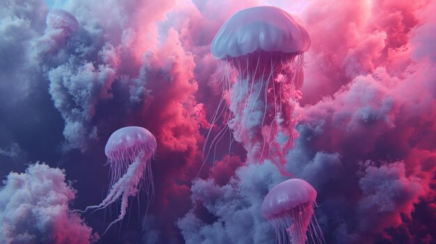 Photo capsule belches smoke through the atmosphere and crashes on an alien world full of jellyfish