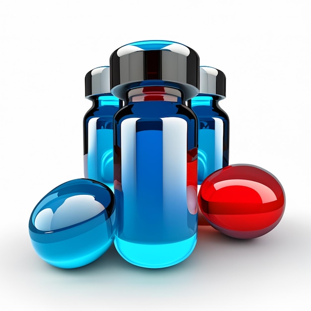 Capsules bottle with medicine supplements