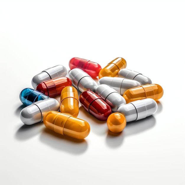 capsules drugs realistic image White background