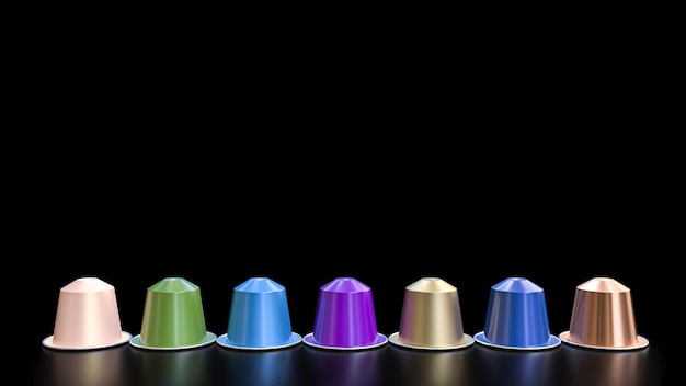 Capsules for nespresso coffee machines. 3d render