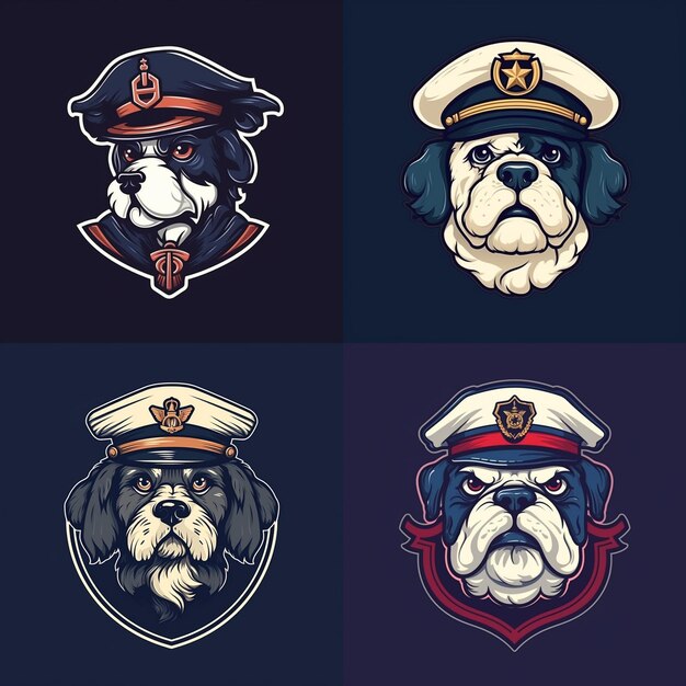 Captain dog mascot logo 8