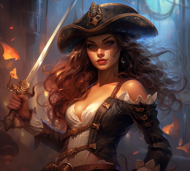 Captain of the Enchanted Seas A Beautiful Female Pirate's Fantasy