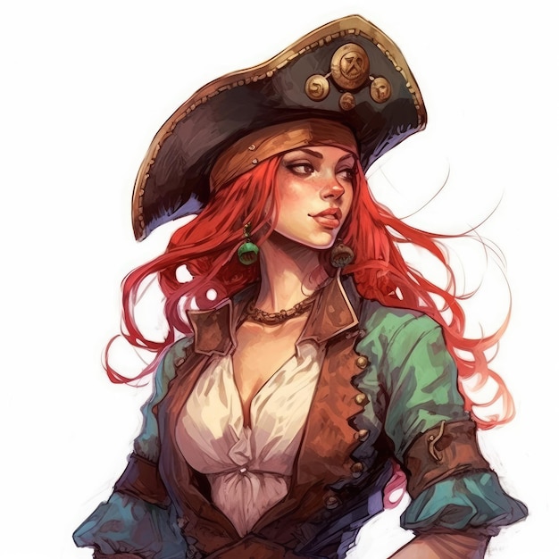 Капитан зачарованных морей. Фантазия красивой женщины-пирата.