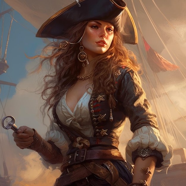 Captain of the Enchanted Seas A Beautiful Female Pirate's Fantasy