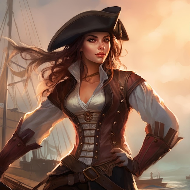 Captain of the Enchanted Seas A Beautiful Female Pirate's Fantasy