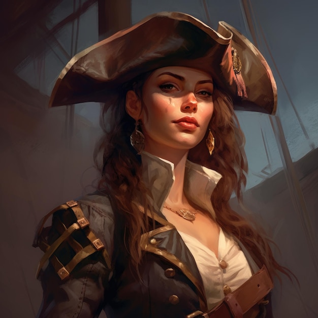 Photo captain of the enchanted seas a beautiful female pirate's fantasy