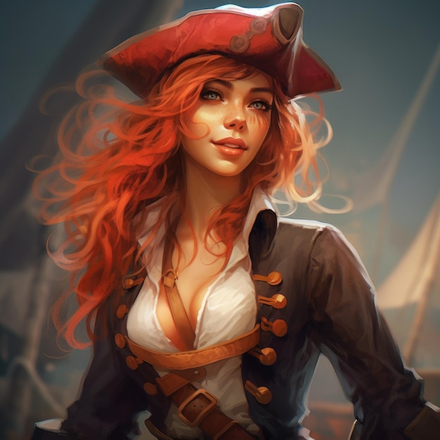 Капитан зачарованных морей. Фантазия красивой женщины-пирата.