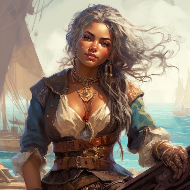 Captain of the Enchanted Seas A Beautiful Female Pirate's Fantasy