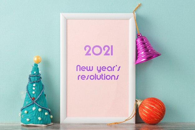 Caption in photo frames New year resolutions