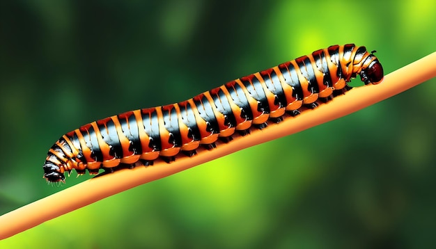 Captivating 16k Caterpillar Insect View Detailed Macro Zoom with Copy Space