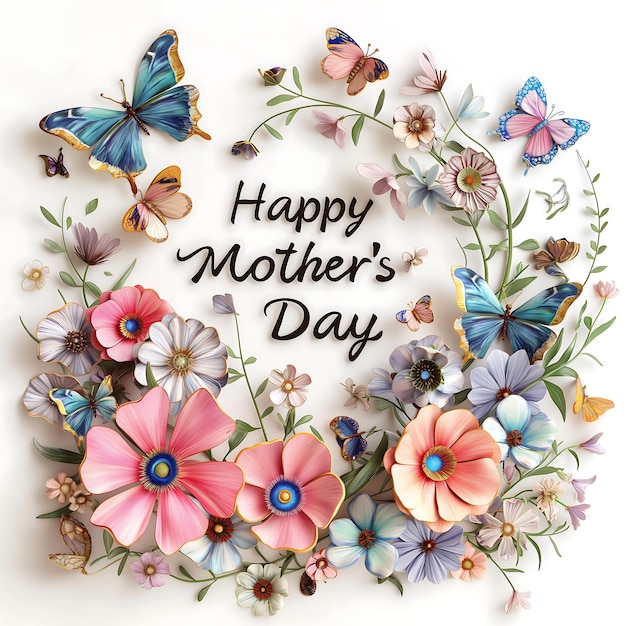 A captivating 3D illustration Happy Mothers Day background design and social media post design