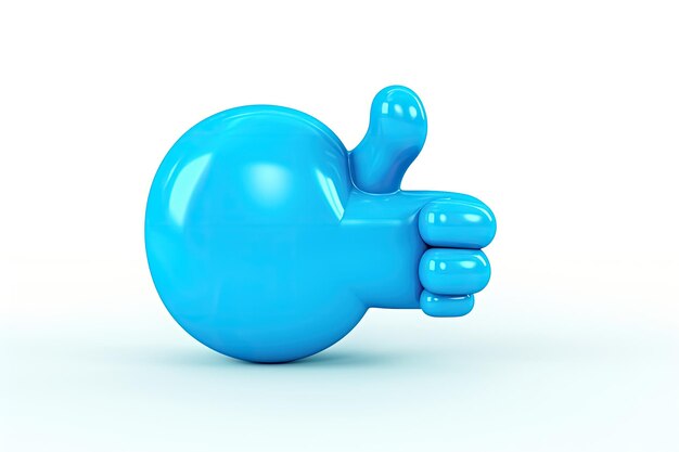 Captivating 3d rendering of a photo blue bubblelike button the ultimate sign of thumbsup and posi