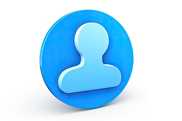 Captivating 3D Rendering of a Photo Blue User Icon Symbol Representing a Website Admin and Social L