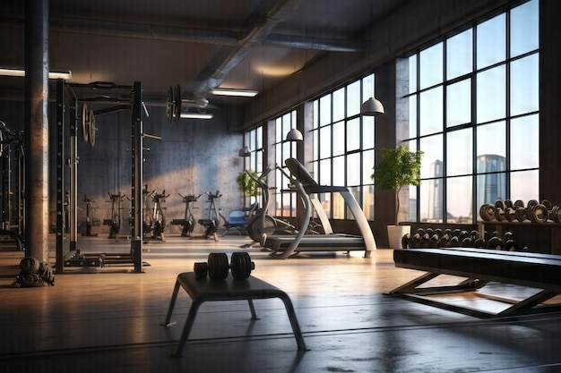 Captivating 3D Renderings Unveiling a Modern Loft Gym and Fitness Oasis