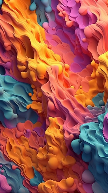 Captivating abstract design with fluid organic shapes and vibrant color scheme ai generated