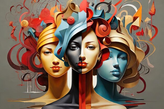 Premium AI Image  Captivating abstract of diverse personalities 