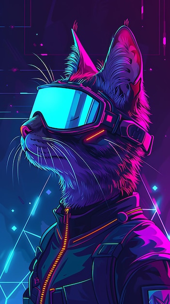 Captivating Animal Portraits Cyber Pet Style and Vibrant Colors in Stunning Digital Art