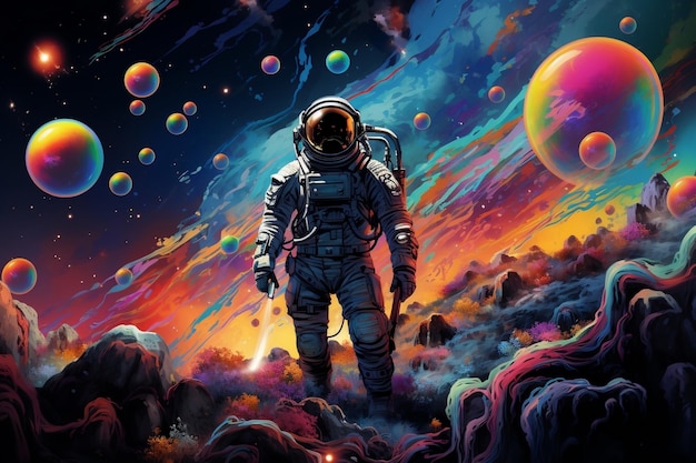 Captivating Astronaut Painting Generative AI