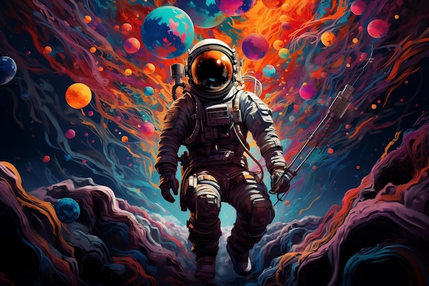Captivating Astronaut Painting Generative AI