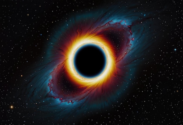 Photo a captivating astrophotography image capturing a black hole in deep space