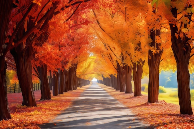 Captivating Autumn Palette A Stunning 32 View of a Colorful Alley