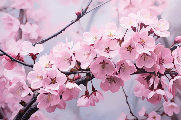 Captivating Beauty Pink Cherry Blossoms in a 32 Aspect Ratio