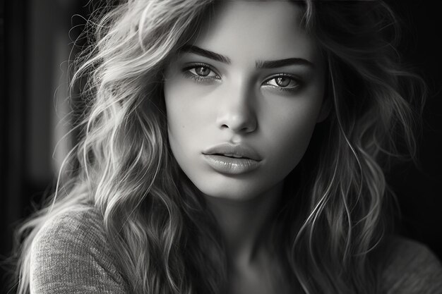 Captivating Beauty A Stunning 32 Black and White Portrait of a Gorgeous Girl