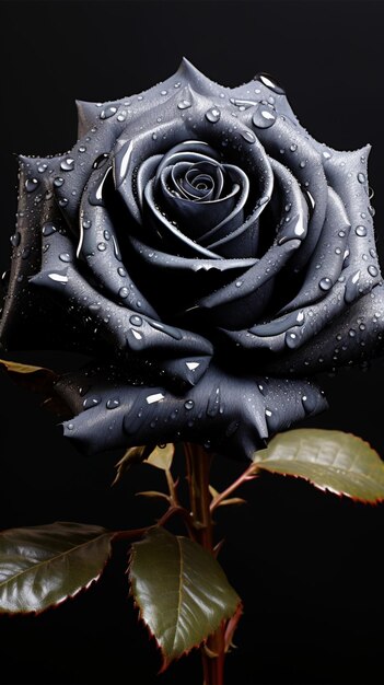 Premium Photo  A captivating black rose a symphony of darkness and delicate allure Vertical 