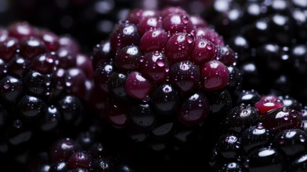 Foto affascinante fotografia macro di blackberry