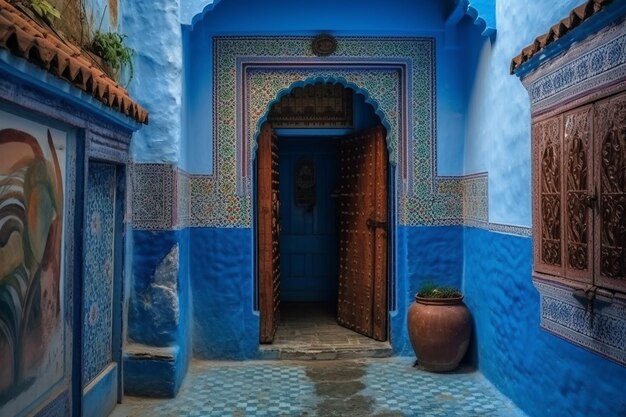 Captivating blue city medina architecture