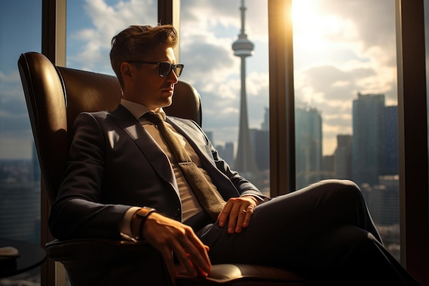 A Captivating Business Portrait Amidst the Dynamic Cityscape A Window into the Professional