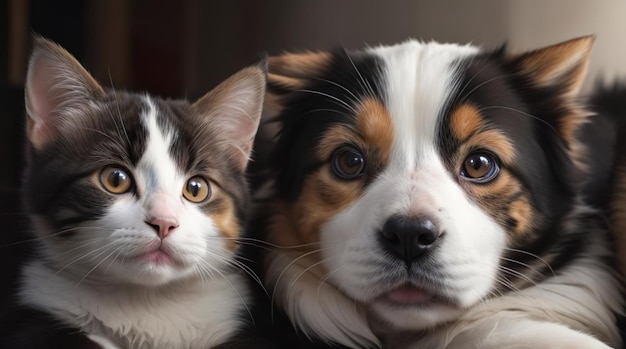 Captivating Canine and Feline Friendship Heartwarming Realism in High Quality