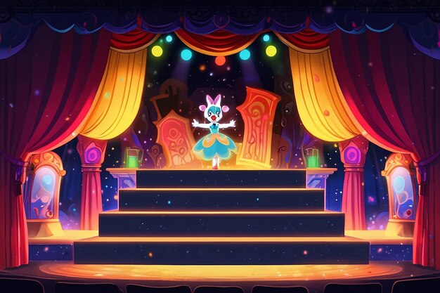 Captivating Cartoon Stage Enchanting Charm