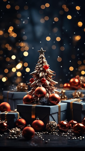 A Captivating Christmas backdrop background with Christmas decorations Scene Generative Ai