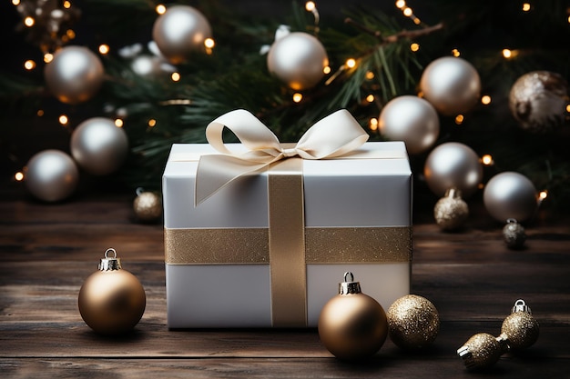 매력적 인 크리스마스 장식 과 선물 배경