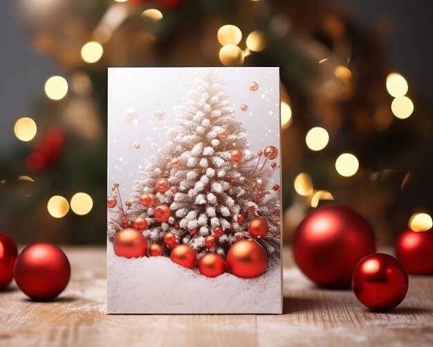 Captivating Christmas Greeting Card Mockup Unbelievably Lifelike