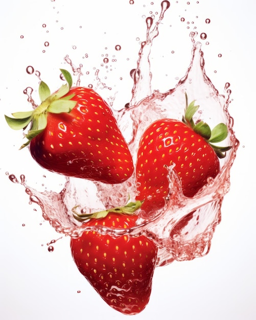 Captivating Clash Twin Strawberries Dive into Liquid Delight