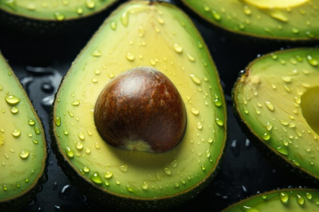 Photo captivating closeup of avocado slices in ar 32