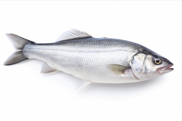 Captivating Closeup Exquisite Isolation of Raw Sea Bass Freshly Caught