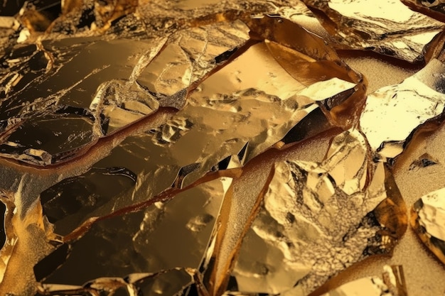 Captivating Closeup of Gold Foil from a Bird's Eye View Generative AI