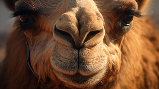 Photo captivating closeup a national geographicstyle photo of a camel39s distinctive nose