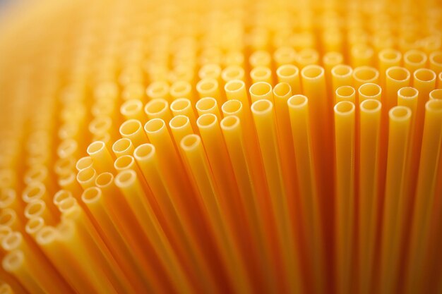 Увлекательный крупный снимок показывает сложные изгибы пластиковой соломинки