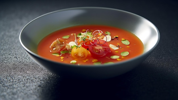 매혹적인 근접 촬영은 gazpacho AI Generated에서 참조하십시오.