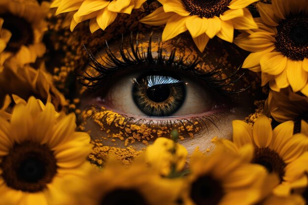 Captivating closeup of a sunflower generative ai