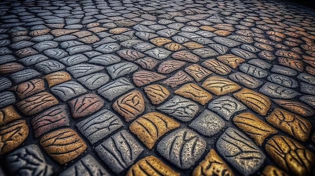 Photo captivating cobblestone texture generative ai