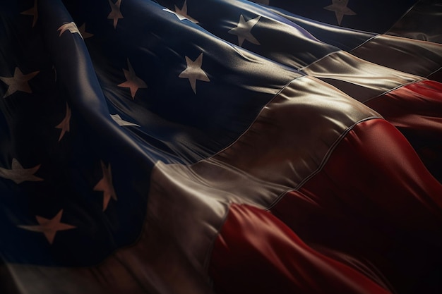 Captivating contrast Against a dark backdrop the illustration of the USA flag's symbol or icon